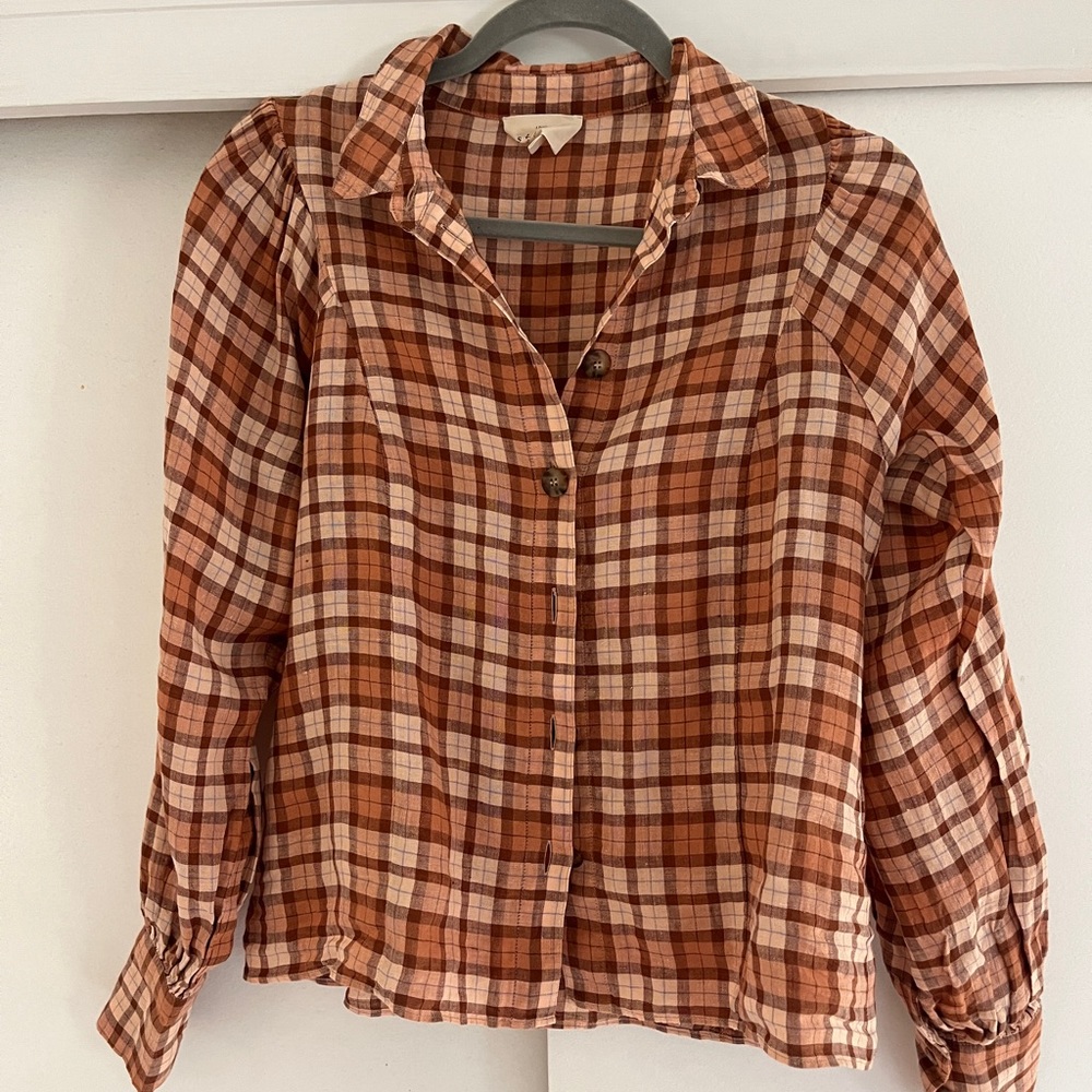 Sezane Bonny 100% linen shirt size 36